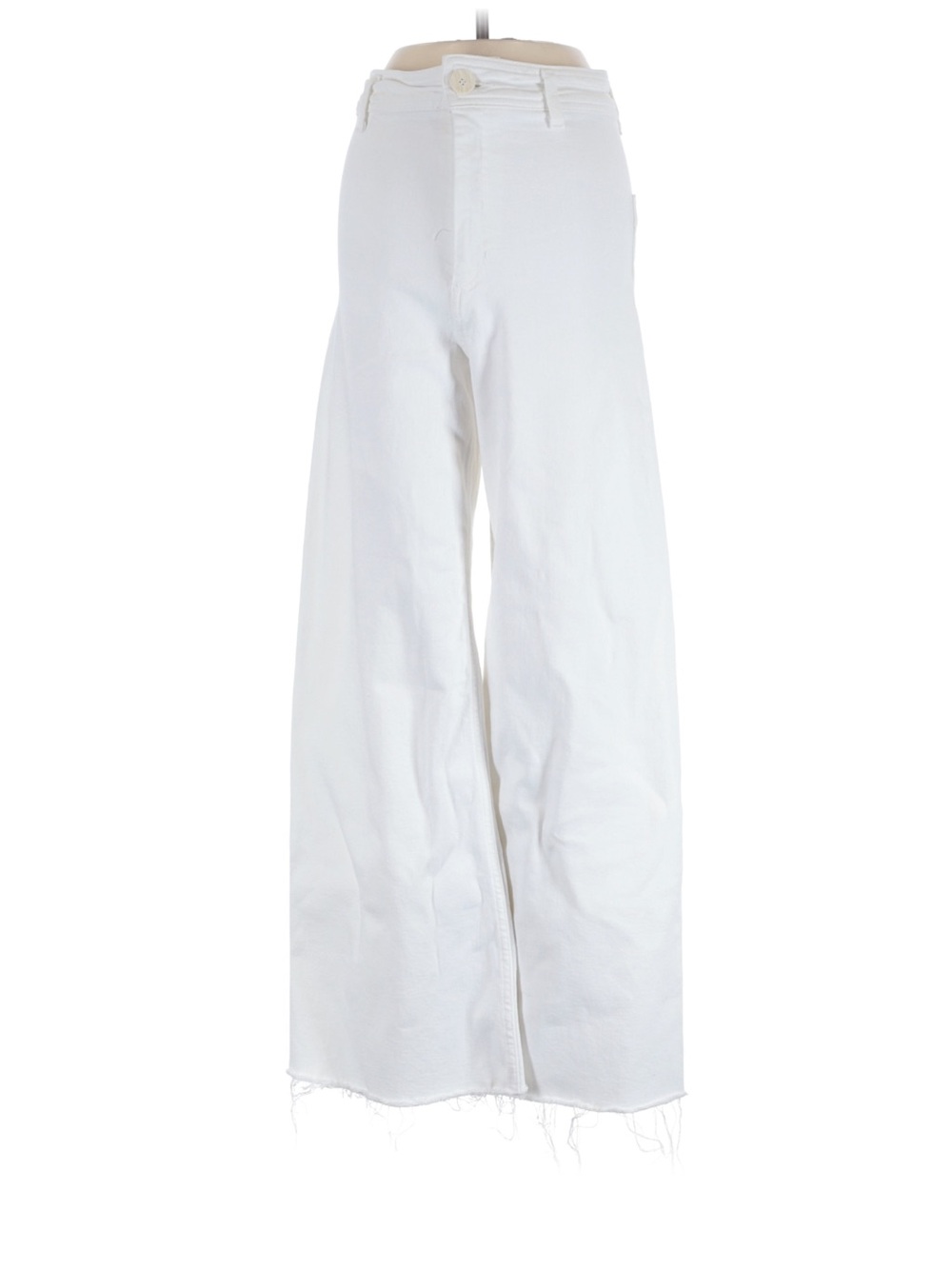 Zara White Wide-Leg Flare Jeans